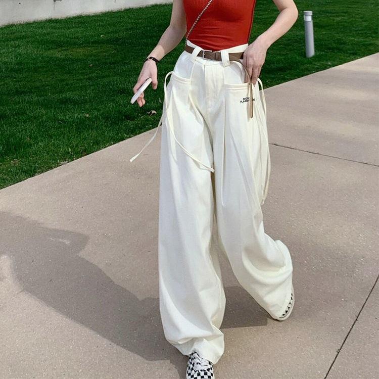 Quần Dài Ống Rộng Lưng Cao Thời Trang Mùa Hè Cho Nữ