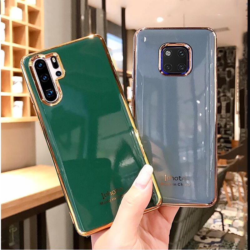 Ốp Lưng Nhựa Dẻo Trong Suốt Viền Màu Cho Huawei P40 P30 P20 Mate 30 20 Pro Lite