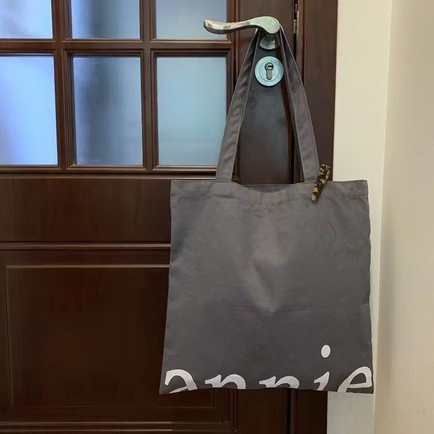 Túi Vải Canvas Đeo Vai In Chữ Đơn Giản Thời Trang