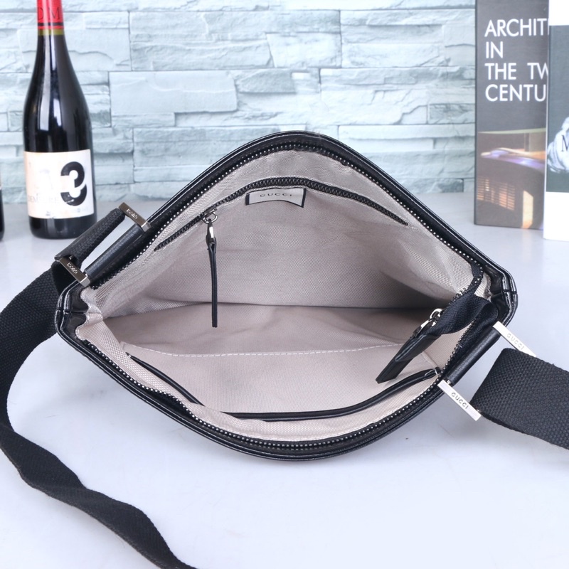 Túi đeo chéo nam Gucci GC da thật cao cấp size 32 dây đeo vải có thể điều chỉnh