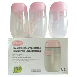 Bộ 3 bình trữ sữa unimom 150ml hàn quốc