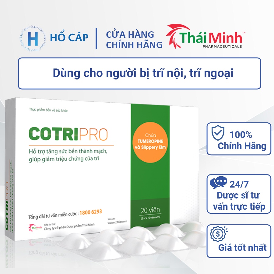 Mã BMLT35 giảm đến 35K đơn 99K Viên Uống CotriPro Thái Minh - Hộp 20 viên