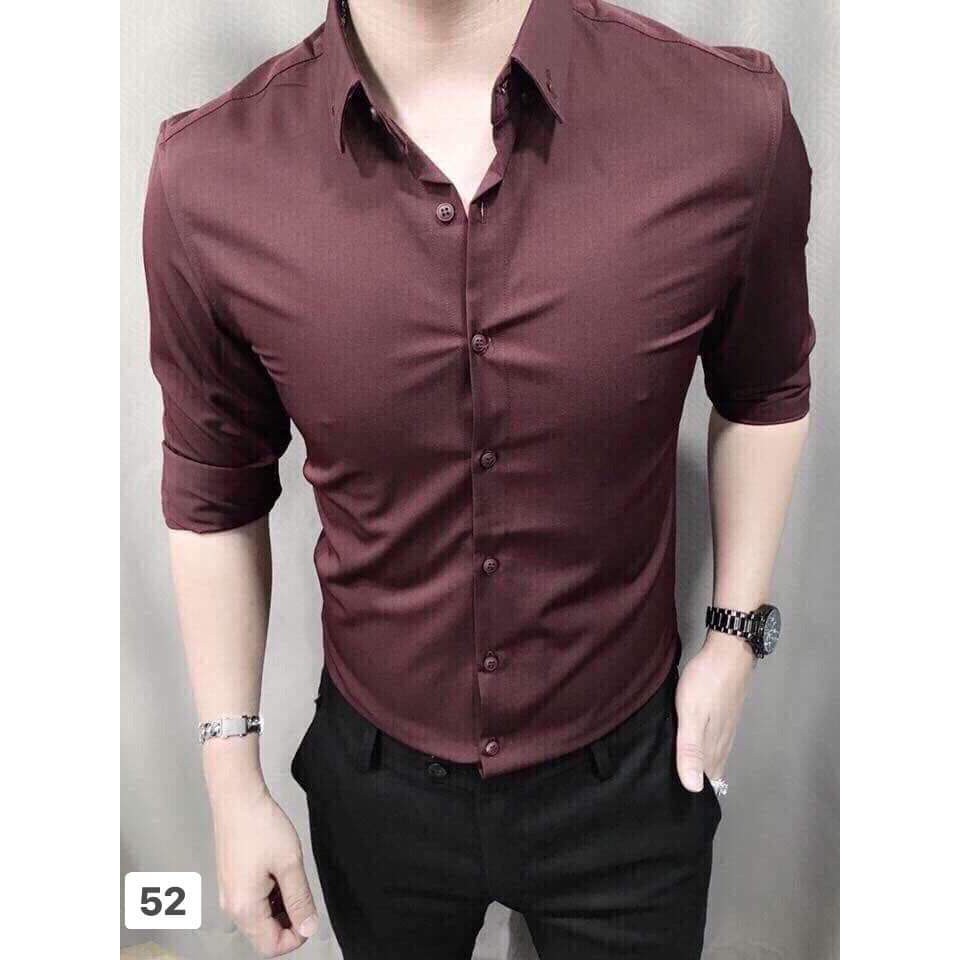 ÁO SƠ MI NAM TRƠN 3 MÀU THỜI TRANG SM24