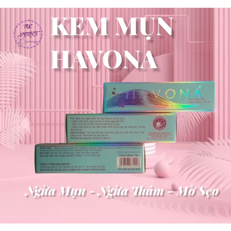 KEM NGỪA MỤN NGỪA THÂM MỜ SẸO HAVONA XANH DƯƠNG