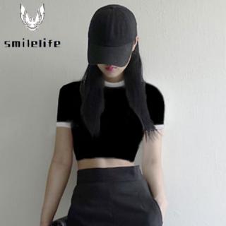Áo Croptop Tay Ngắn Thiết Kế Ôm Sát Tôn Dáng