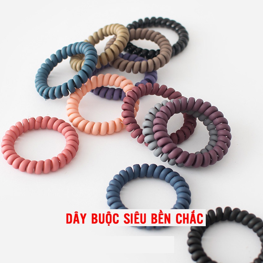 Dây buộc tóc nữ hình dây điện thoại - Set 5 dây cột tóc dễ thương, bền đẹp - NASI Store