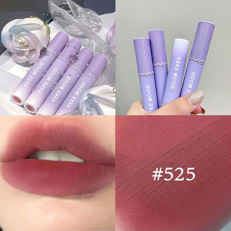 Son Môi KeKeMood Màu Tím Lâu Trôi Chống Thấm Nước