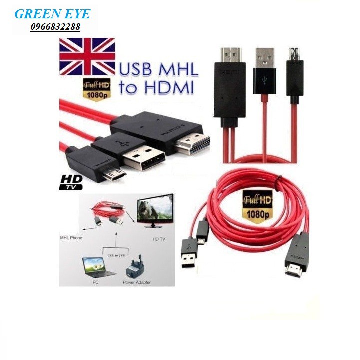 Cáp HDMI MHL 5 Pin chuyển tín hiệu từ điện thoại lên tivi