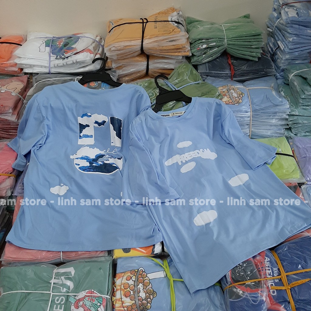 Áo thun nữ tay lỡ freesize phông form rộng Unisex, mặc cặp, nhóm, lớp chữ U hình MÂY, Free Dom Lover uncover | BigBuy360 - bigbuy360.vn