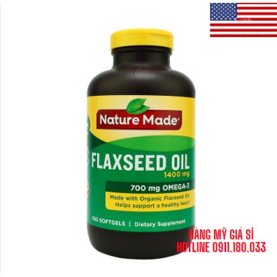 HÀNG AIR Viên Uống Dầu Hạt Lanh Nature Made Flaxseed Oil 300 Viên – Mỹ ( Mẫu mới)