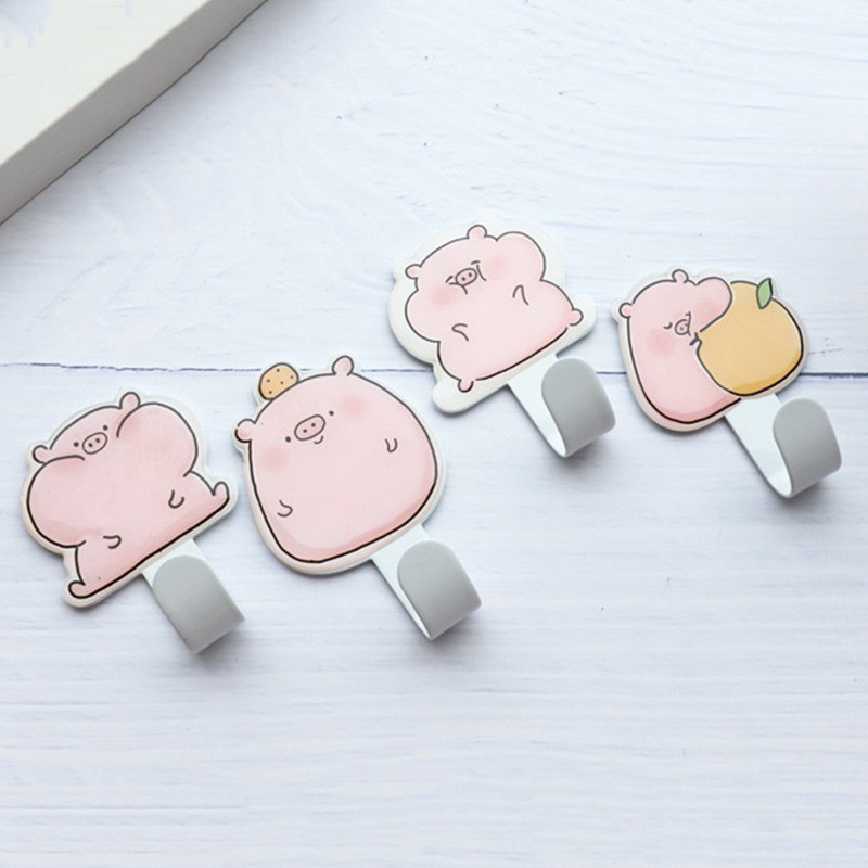 (2 Cái/Vỉ) Móc Dán Tường Treo Đồ Dễ Thương