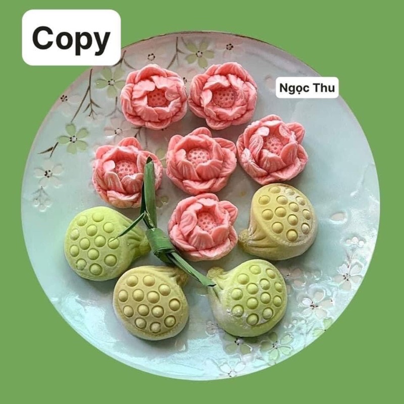 Set 4 Khuôn silicon hoa sen làm bánh trôi nước / hoa nổi hình hoa sen đẹp