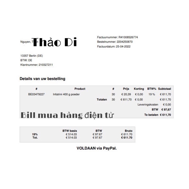 Sữa Infatrini 400g - Đức