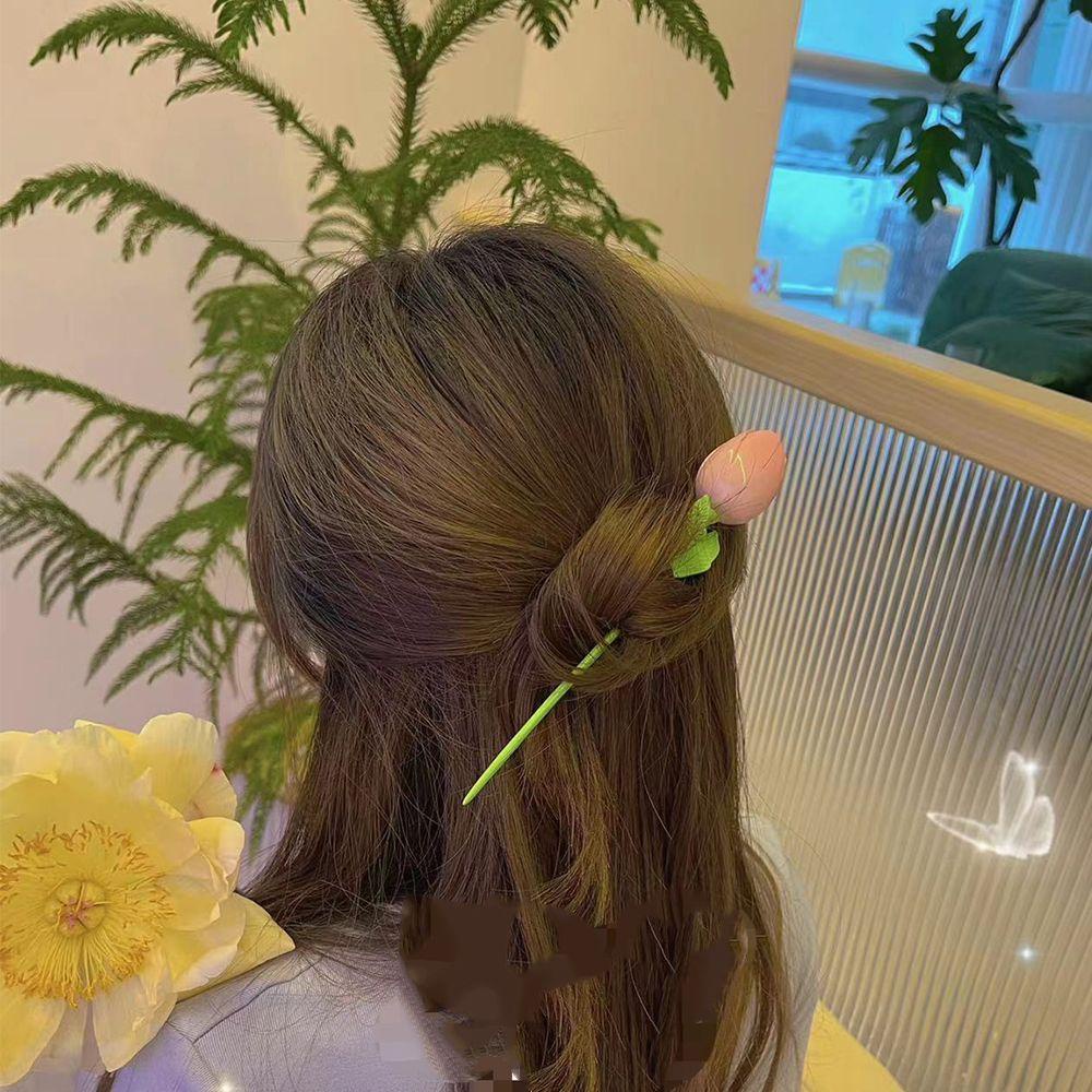Kẹp Tóc Hình Hoa Tulip / Cá Mập / Cá Mập Kiểu Pháp Ngọt Ngào Sáng Tạo Cho Nữ