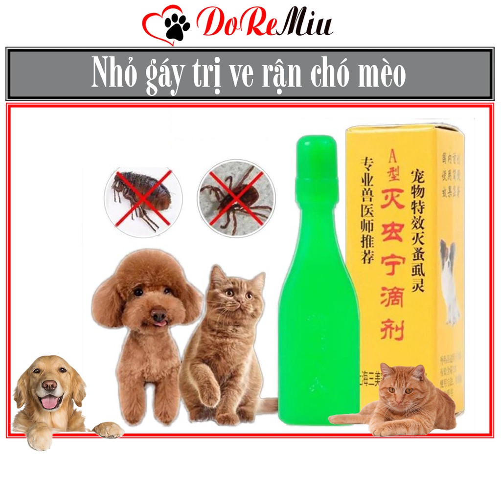 Doremiu- Nhỏ rận Trung quốc 2,5ml (nhỏ gáy trị ve trận thú cưng) dùng cả cho mèo con và chó nhỏ