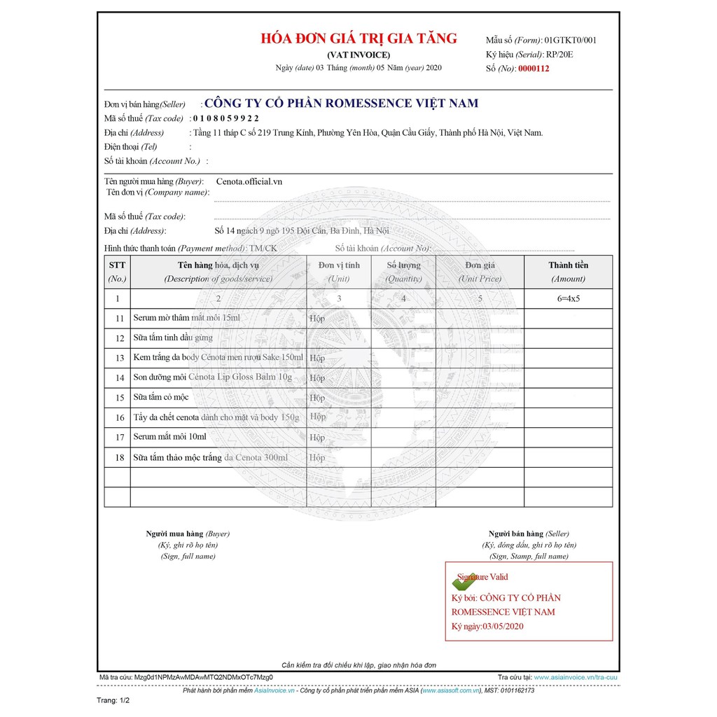 [Chính Hãng] Sữa tắm thảo mộc trắng da Cenota 300ml, giúp làm giảm mụn, trắng và mềm da - Mã DR36