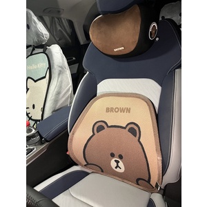 LINE FRIENDS đệm tựa lưng ô tô gối hỗ trợ thắt lưng lưới thoáng khí dùng cho mùa hè