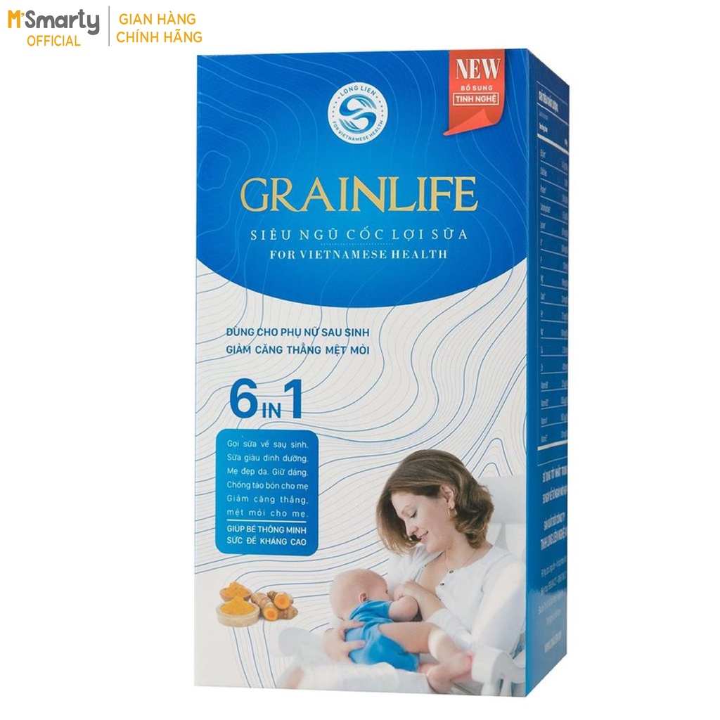 [M'SMARTY] - Ngũ Cốc Lợi Sữa Cao Cấp Grainlife Long Liên - Giúp Sữa Về Nhiều - Bé Tăng Cân Đều Đặn
