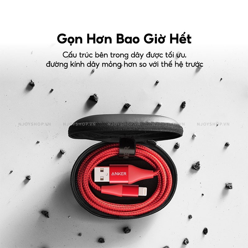 Cáp Sạc Nhanh ANKER Powerline+ II Dây Nylon Siêu Bền Chống Gãy Chân Cắm USB to L Njoyshop
