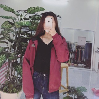 Khoác dù LOGO Raw - Đỏ Đô  [ Nữ -Cực Chất ]