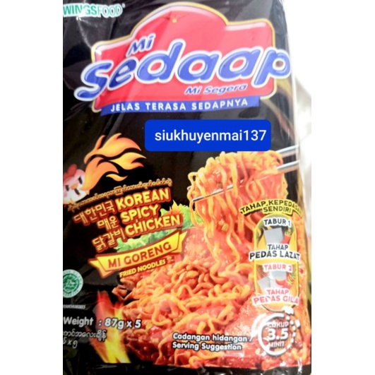 (5 vị )mì khô sedaap mi goreng đặt biệt gà cay