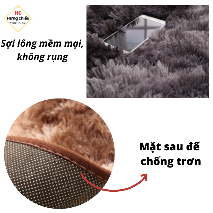 Thảm lông trải sàn loang phòng ngủ, thảm lông tròn chụp ảnh trang trí bàn trang điểm mẫu mới 2022