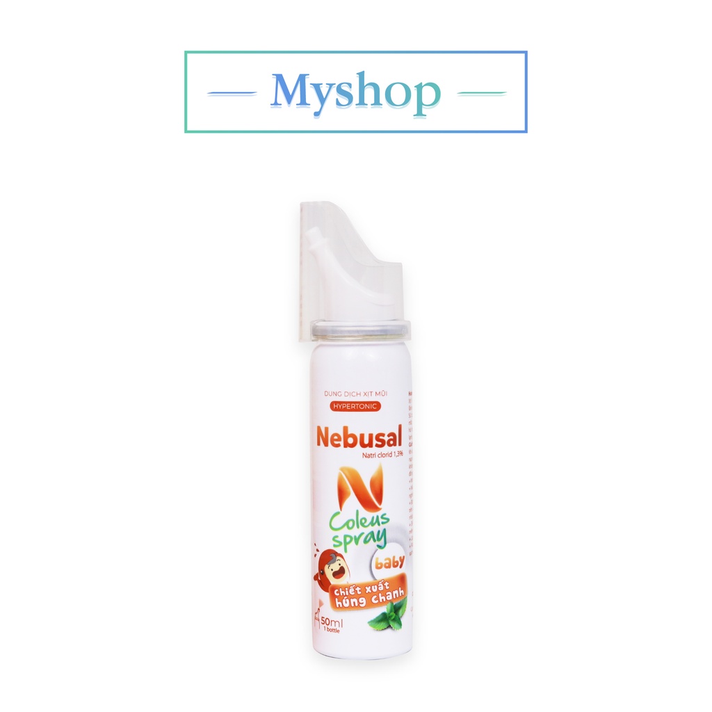 Xịt mũi giảm nghẹt, vệ sinh mũi  Nebusal Coleus spray 50 ml