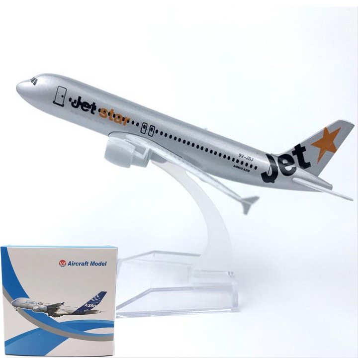 mô hình máy bay Jetstar 16cm + kèm đế Mica