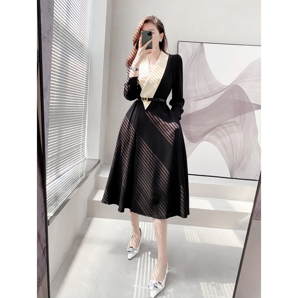 Váy phối đen be