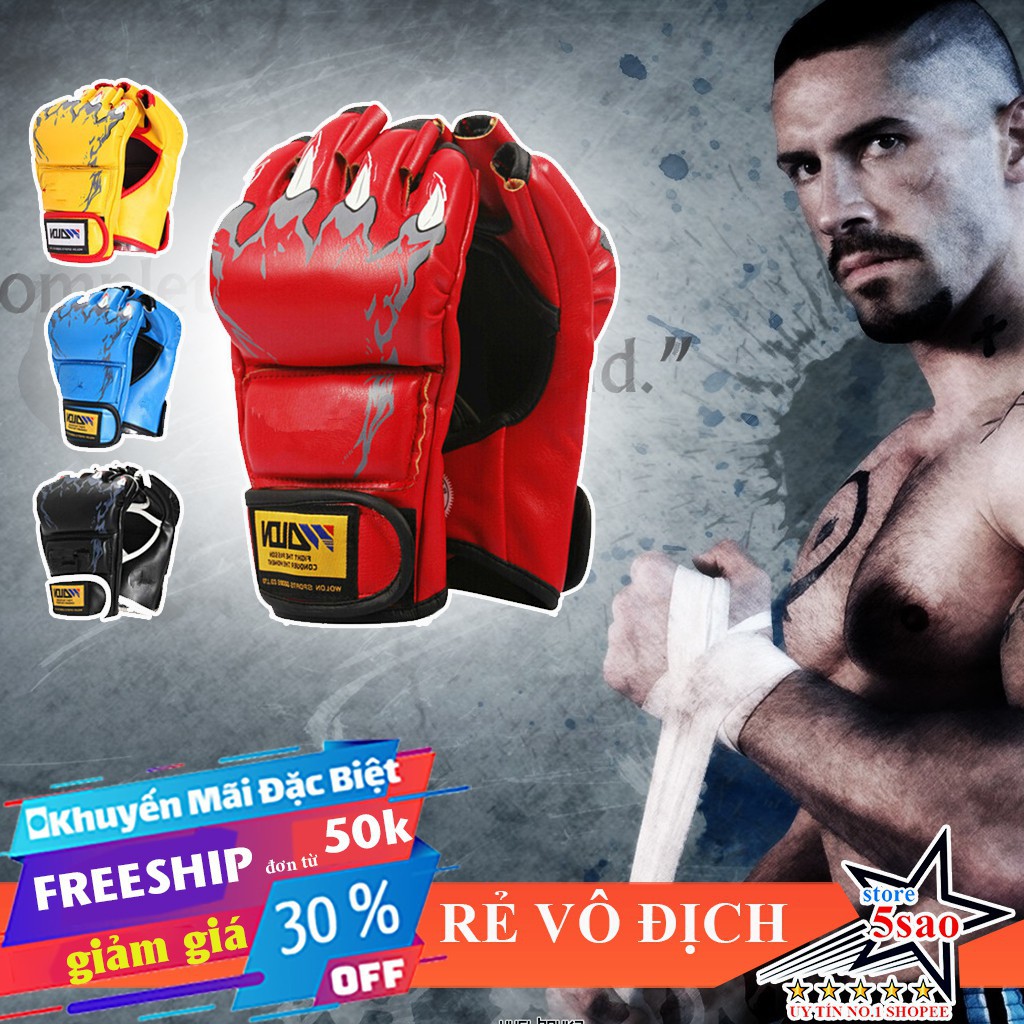 Găng tay đấm bốc mma hở ngón cao cấp thế hệ 4.0 - Thiết bị đấm bốc dành cho boxing, mma, đối kháng, sparring, trainning