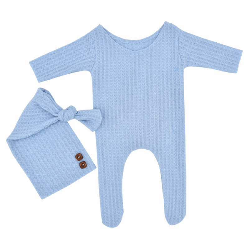 Bộ 2 Món Áo Liền Quần + Mũ Xinh Xắn Cho Bé Sơ Sinh Chụp Ảnh