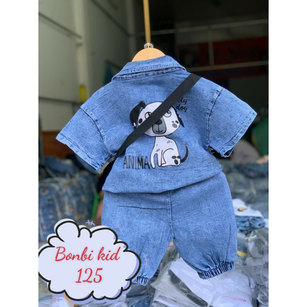 [ Siêu Hot] Quần Áo Bé Trai Sành Điệu Vải Jean Mềm Co Giãn Size 14-22kg BB125