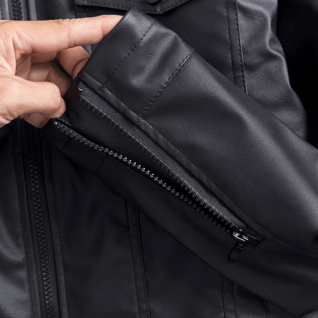 Áo khoác da nam cổ bẻ thời thượng lịch lãm SPMADN32 PIGOFASHION