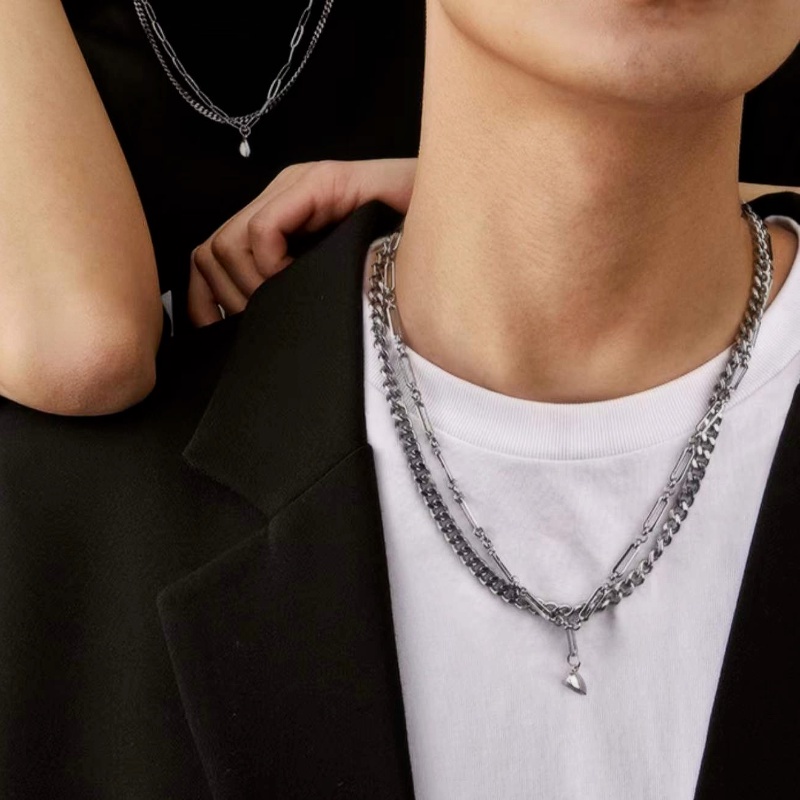 Set 2 Vòng Tay/Dây Chuyền Hình Trái Tim Đơn Giản Thời Trang