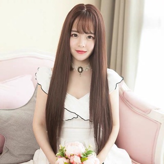 Tóc giả nguyên đầu thẳng bấm phồng