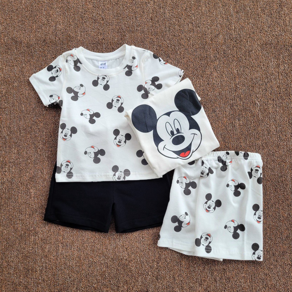 SET 2 BỘ ĐÙI BÉ TRAI TRẮNG NHIỀU MICKEY