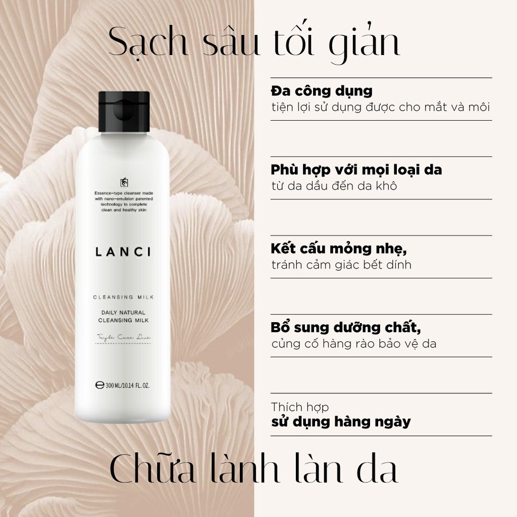 Sữa tẩy trang Lanci Daily Natural Cleansing Milk Hàn Quốc, cho da nhạy cảm