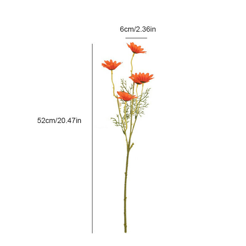 White Daisy Artificial Flowers Long Branch Bouquet for Home Wedding Garden Decoration DIY Bridal Silk Fake Flower Accessories