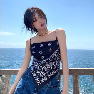 Áo hai dây cổ yếm thổ cẩm cao cấp thời trang nữ y01