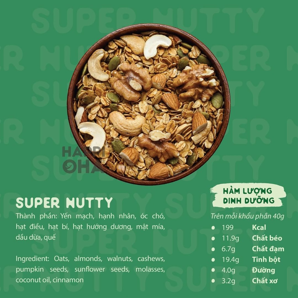 Ngũ Cốc Ăn Kiêng Granola Super Nutty - Yourshop - Hỗ trợ giảm cân - Ngũ cốc ăn sáng