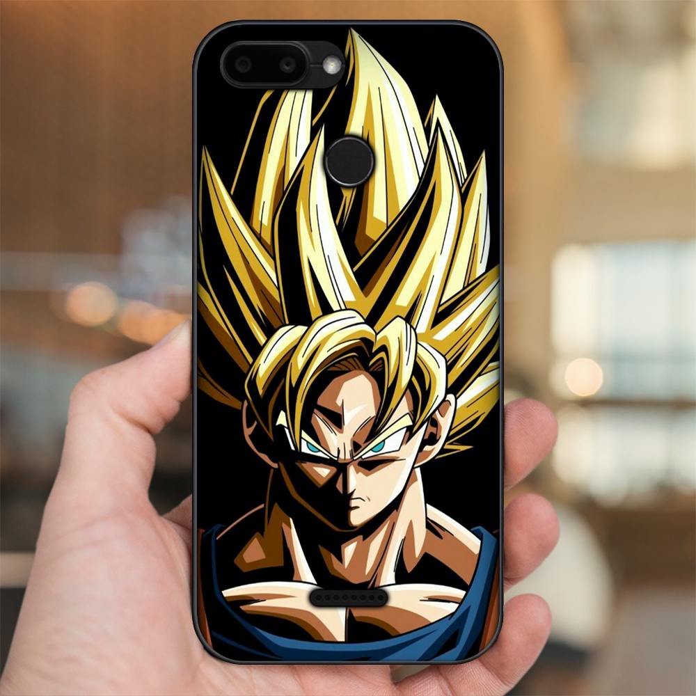 Ốp lưng Xiaomi Redmi 6 viền đen in hình Goku Dragon Ball