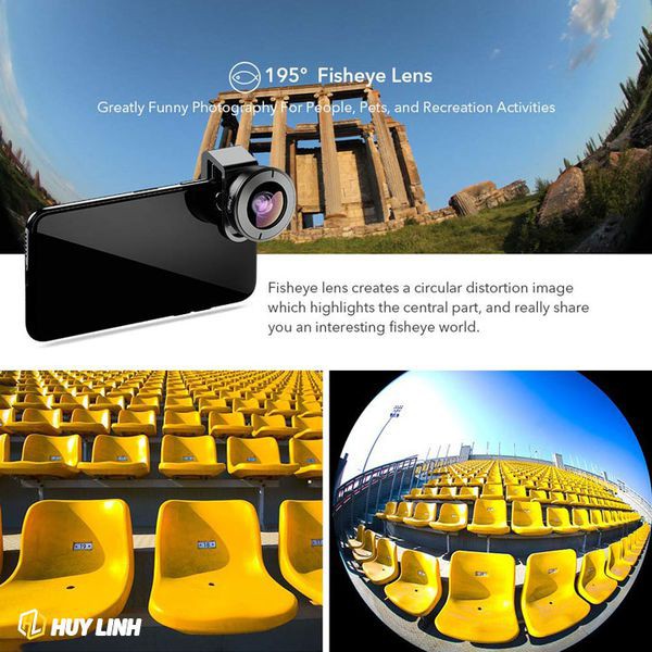 Bộ ống kính đa năng 5in1 Apexel chụp ảnh 4K cho điện thoại smartphone - Lens góc rộng, macro, mắt cá, tele 2x chân dung