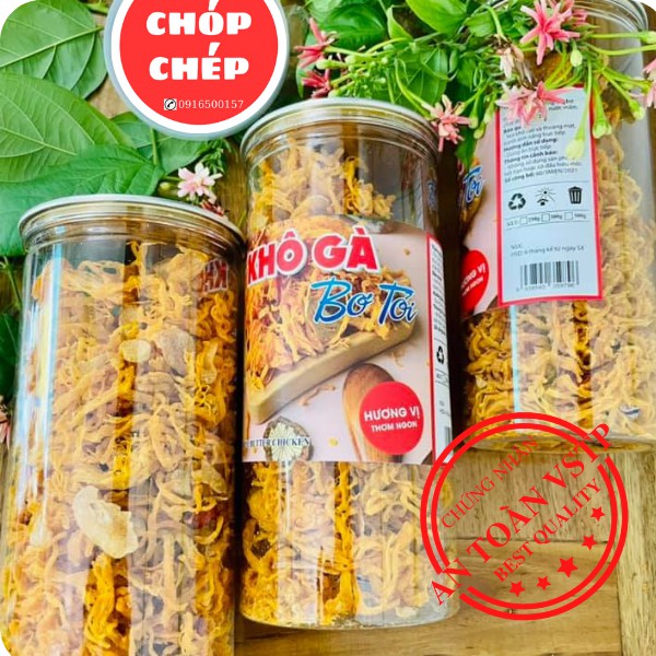 Khô gà bơ tỏi, gà khô bơ tỏi 280g Chóp Chép đồ ăn vặt Bình Dương