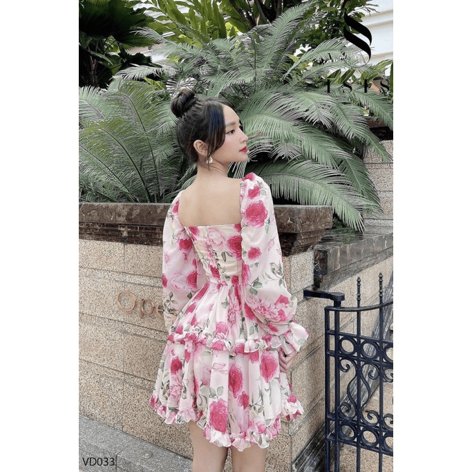 (FREE SHIP) FREE SHIP ĐẦM VOAN HOA TẦNG XINH NHƯ CÔNG CHÚA CỰC HOT PU VALENTINNA