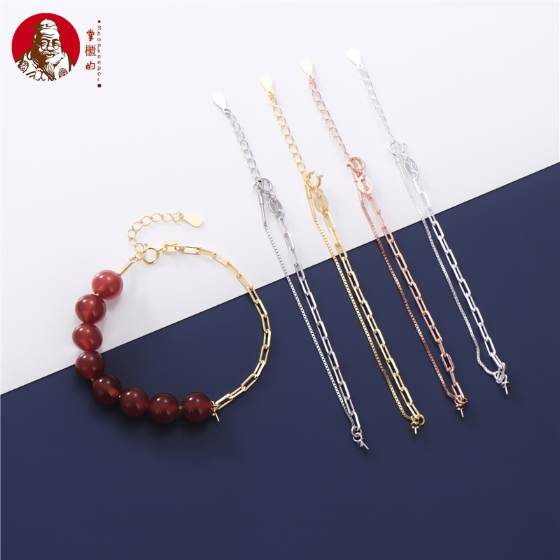 Hộp Đựng Hạt Cườm Hình Vuông Mạ Vàng / Bạc S925 Dùng Làm Trang Sức DIY