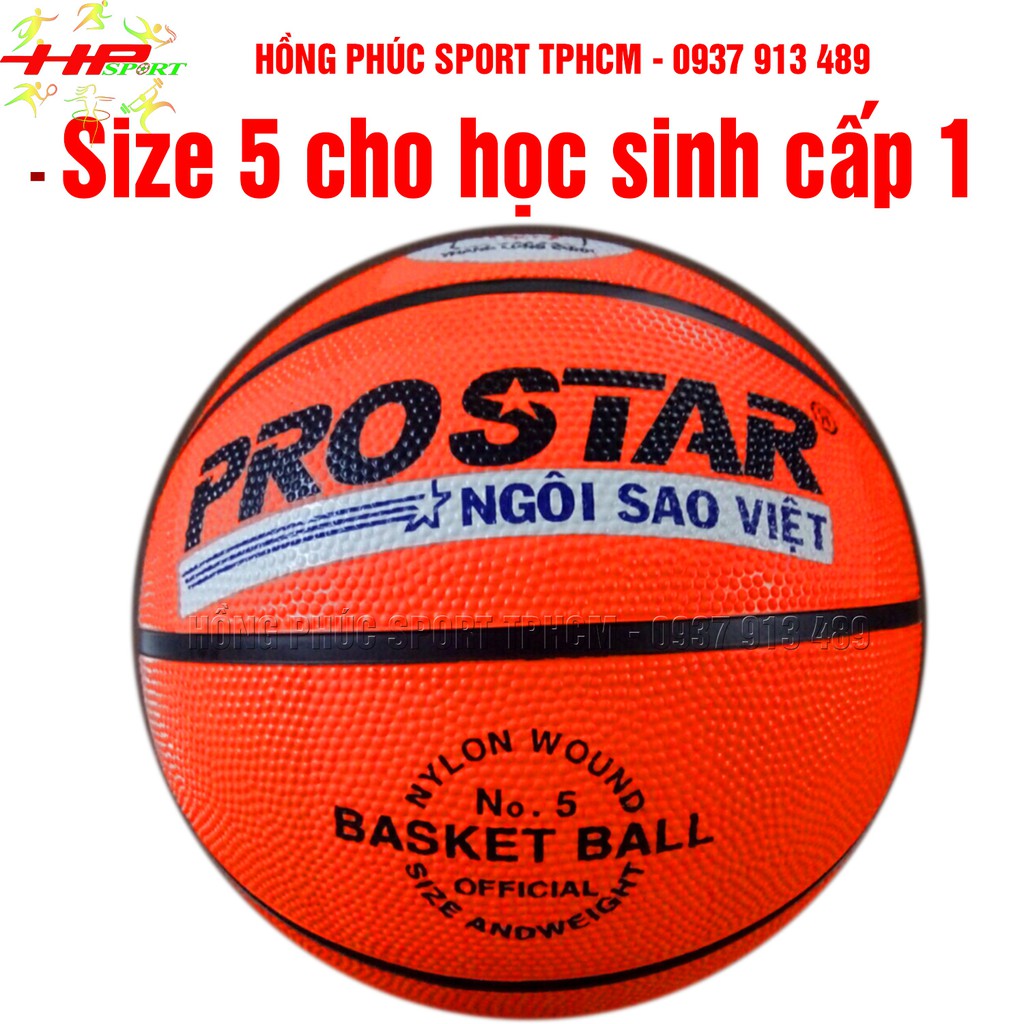 [Tặng Kim + lưới] Quả banh bóng rổ size số 3 5 6 7 cao su cam prostar cho trẻ em và người lớn cao cấp giá rẻ