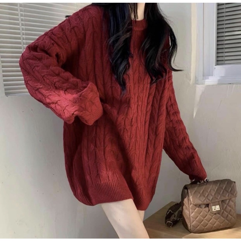 Áo len thừng đỏ