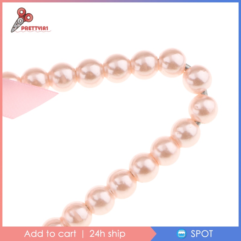 [Prettyia1] Móc Treo Quần Áo Trẻ Em Đính Hạt Ngọc Trai Màu Hồng 20cm