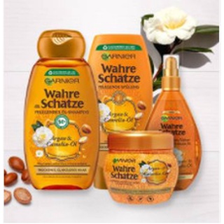 Bộ dầu gội, xả, ủ, dưỡng tóc garnier wahre schatze argan&camelia-ol