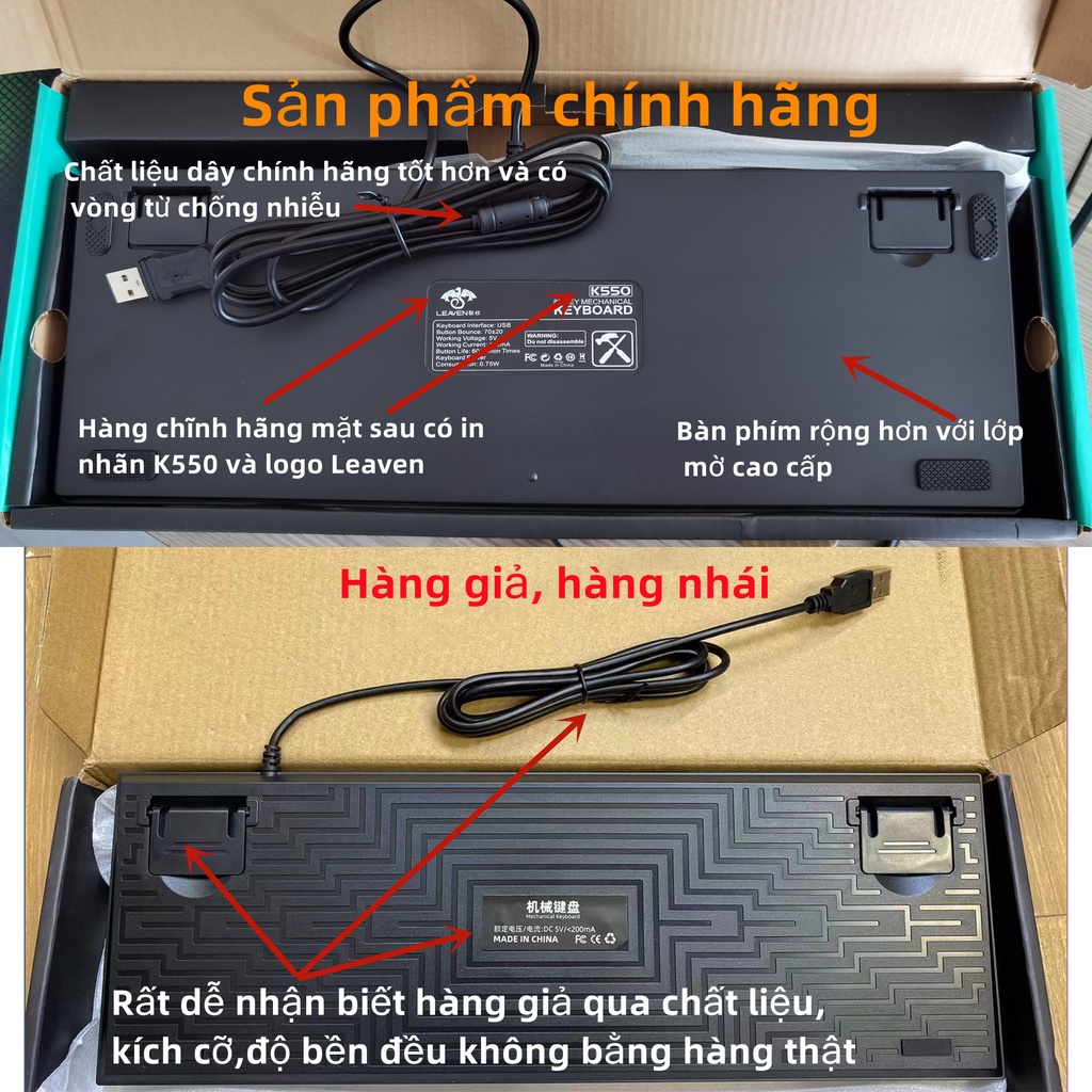Bộ bàn phím cơ chơi game K550 Leaven,bàn phím kèm thêm chuột sẽ được tặng tấm lót chuột.
